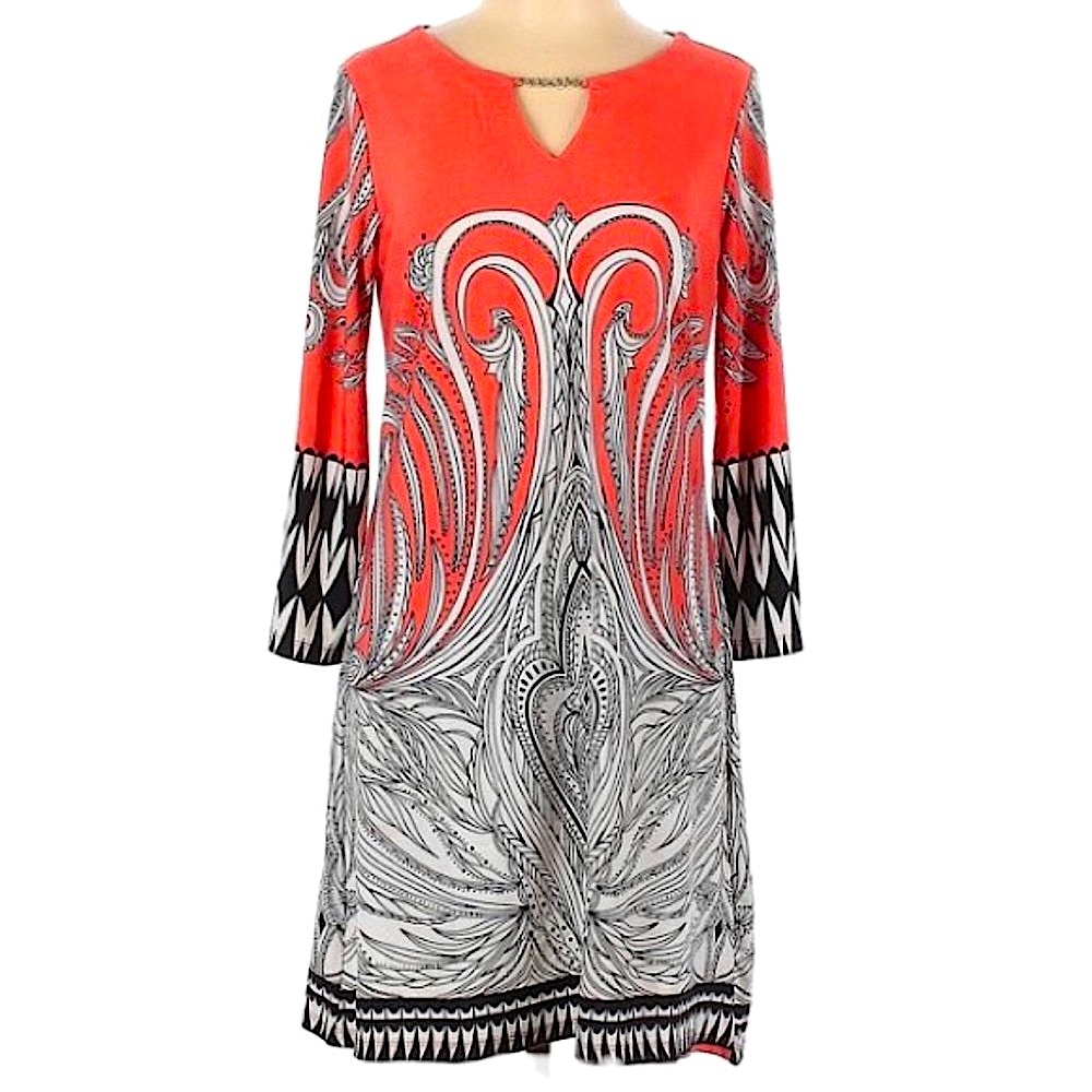 HAANI Long Sleeves Summer Paisley Cocktail Dress